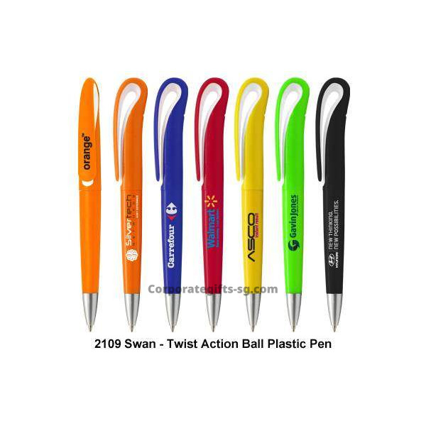 2109 Swan - Twist Action Ball Plastic Pen, Promotional Gifts, Promotional Gift, Singapore